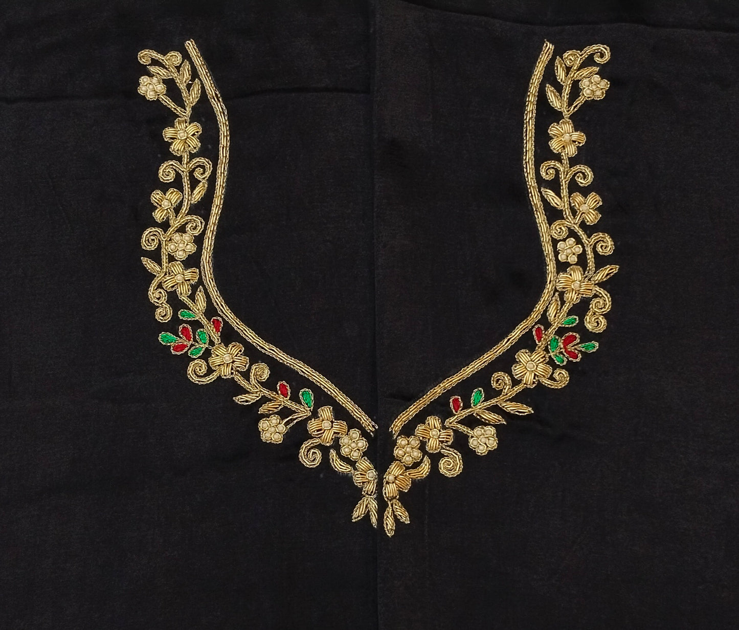 Zehra Taar Embellished Blouse Piece (Black)