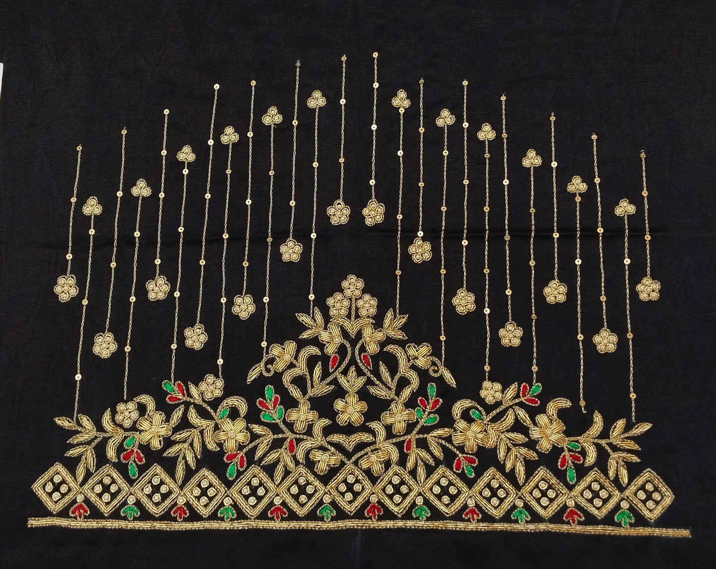 Zehra Taar Embellished Blouse Piece (Black)