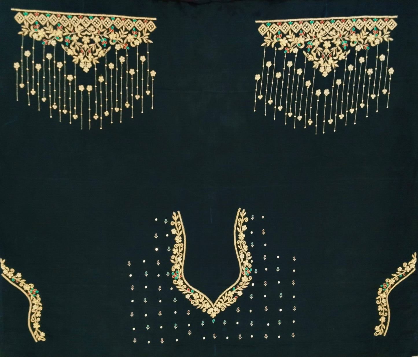 Zehra Taar Embellished Blouse Piece (Black)