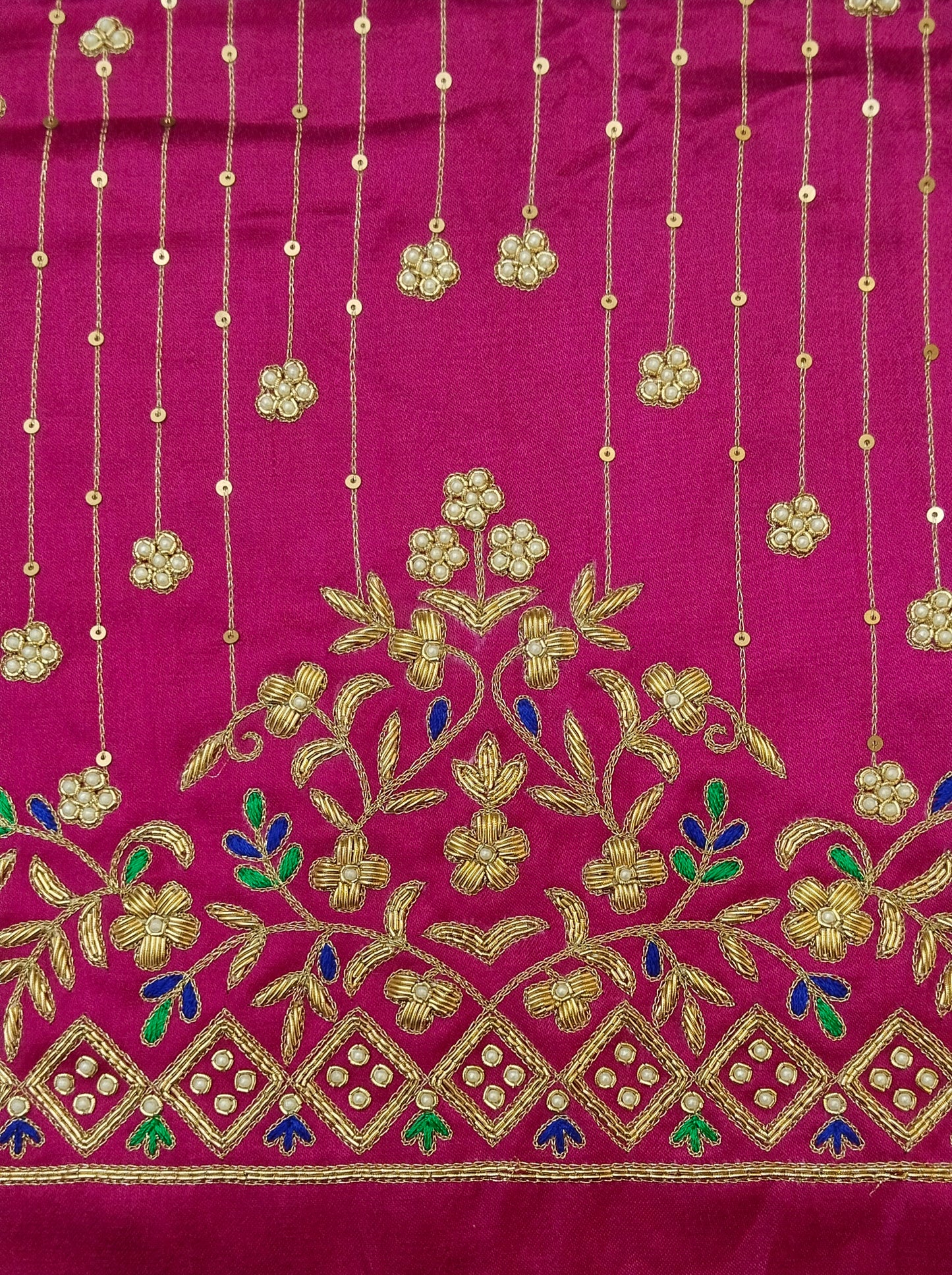 Zehra Taar Embellished Blouse Piece (Pink)