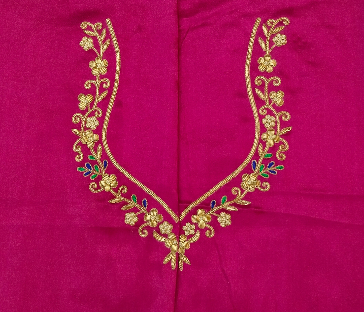 Zehra Taar Embellished Blouse Piece (Pink)