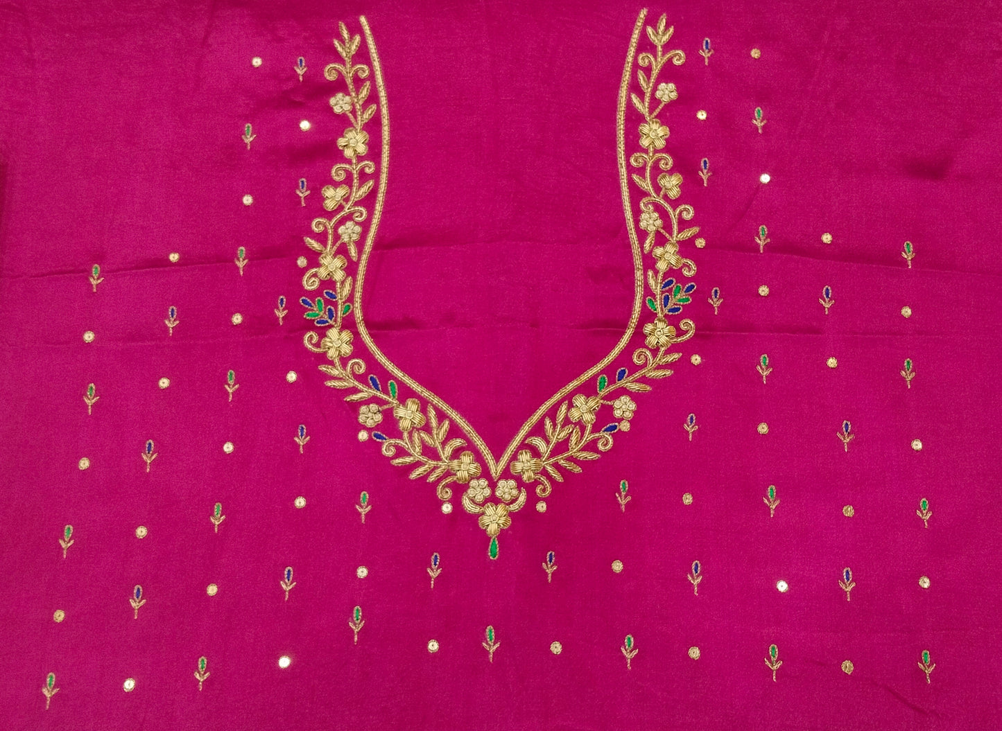 Zehra Taar Embellished Blouse Piece (Pink)