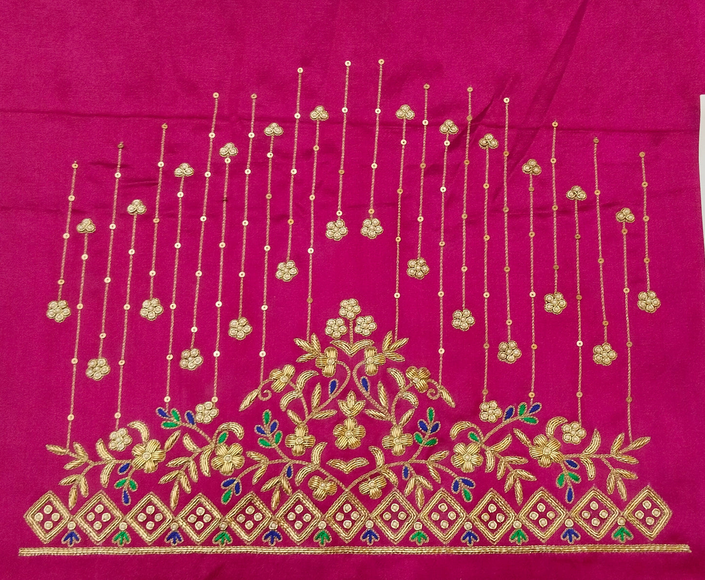 Zehra Taar Embellished Blouse Piece (Pink)