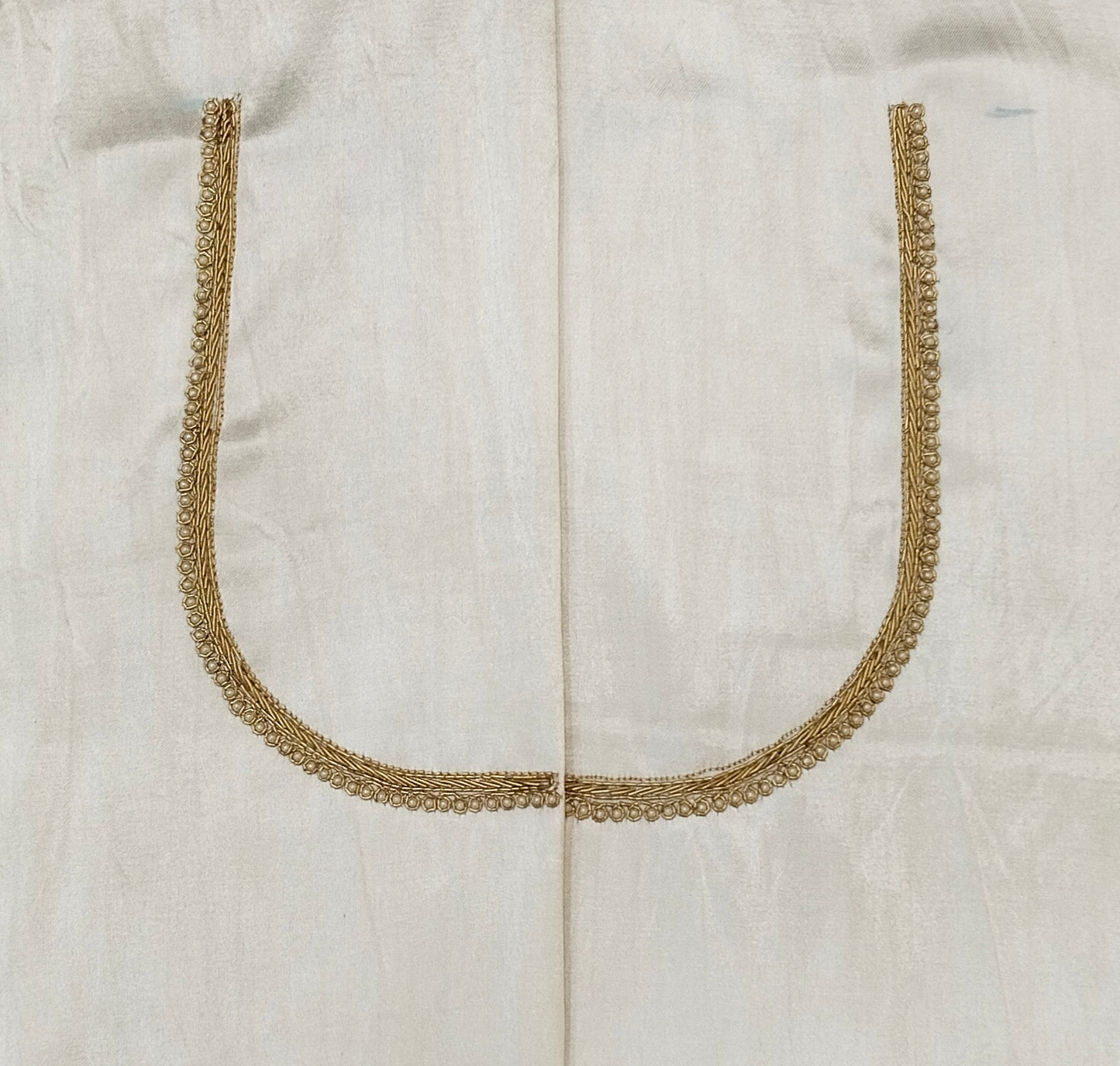 Peacock Elegance Blouse Piece (Off White)