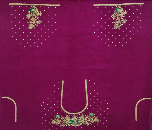 Peacock Elegance Blouse Piece (Magenta)