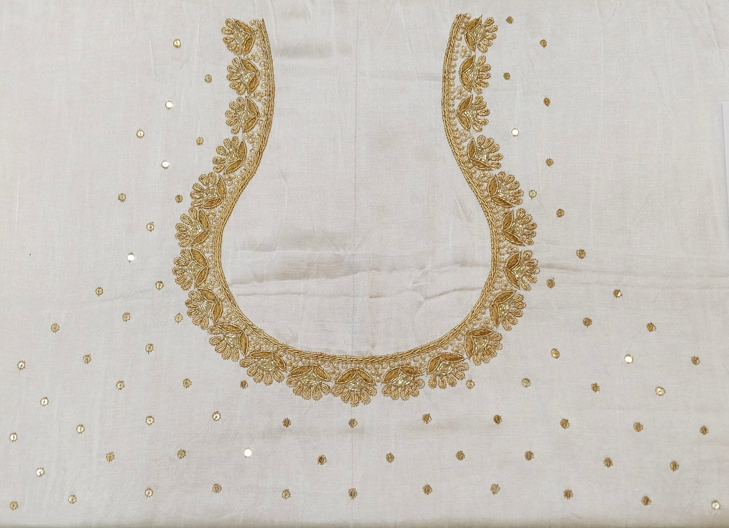 Glam Petal Elegance Blouse Piece (Off White)