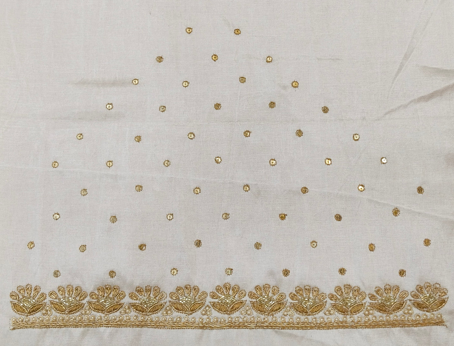 Glam Petal Elegance Blouse Piece (Off White)