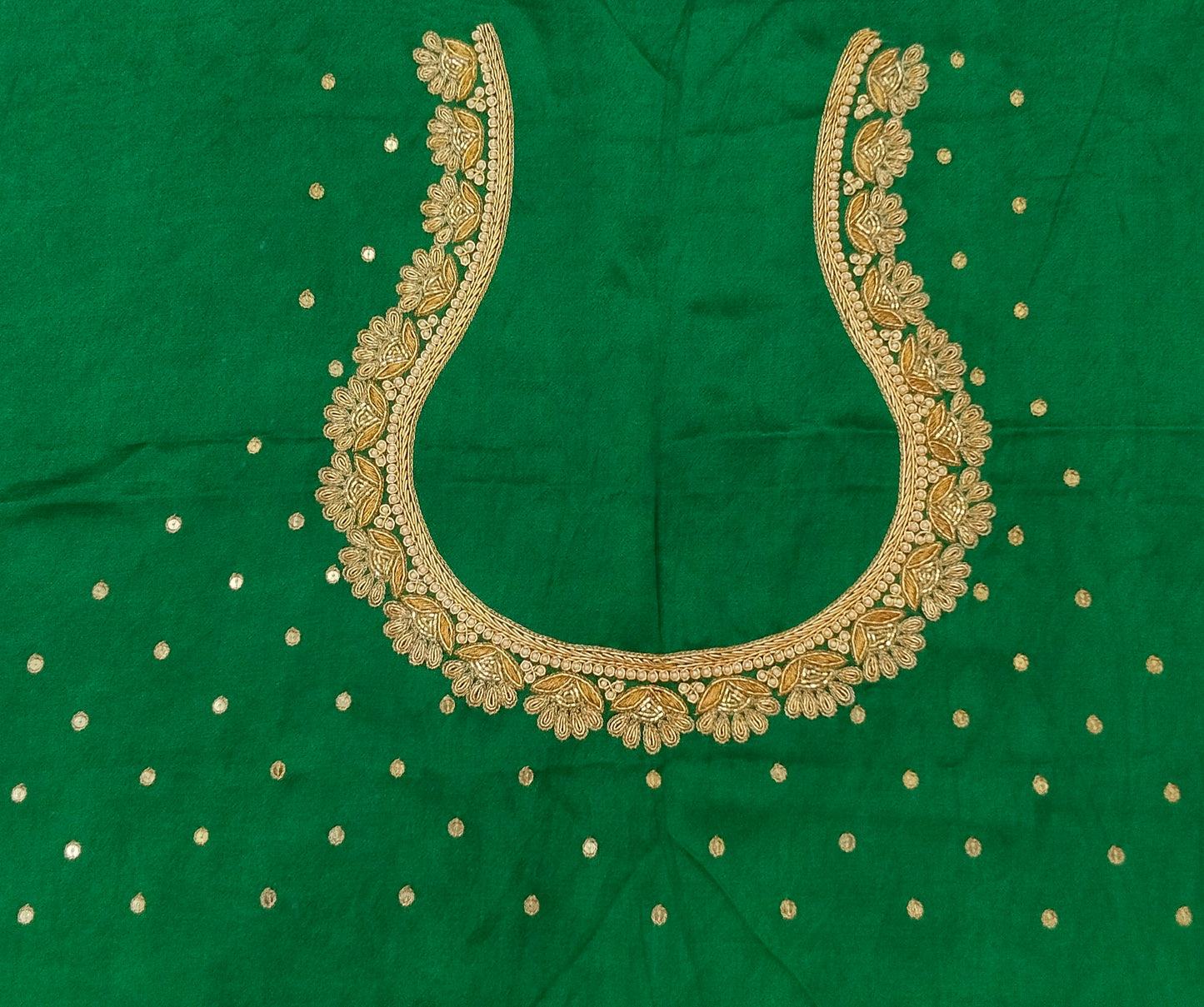 Glam Petal Elegance Blouse Piece (Green)