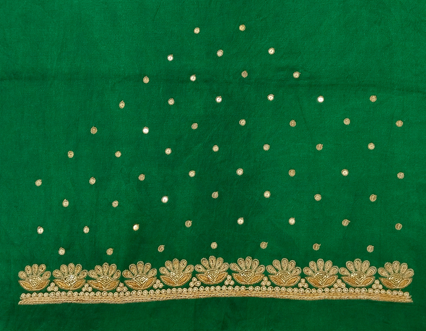 Glam Petal Elegance Blouse Piece (Green)