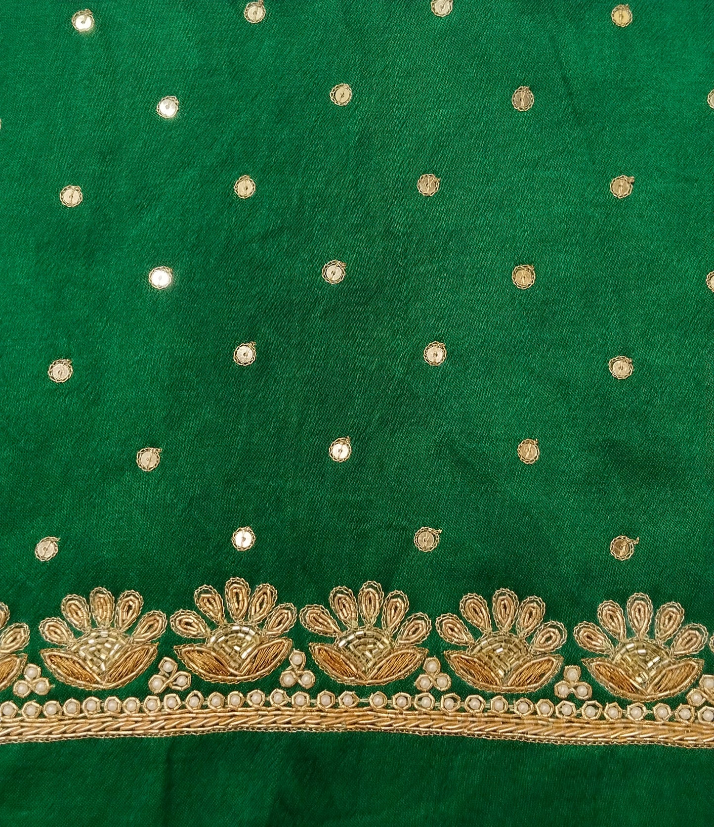 Glam Petal Elegance Blouse Piece (Green)