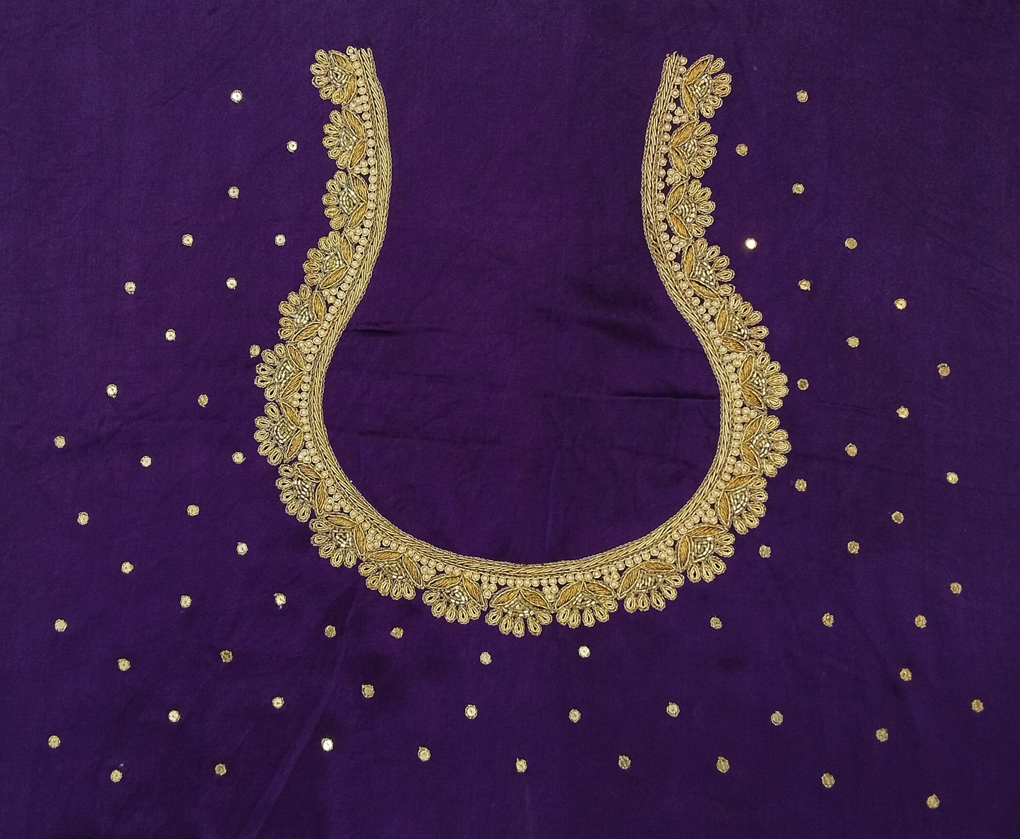 Glam Petal Elegance Blouse Piece (Purple)