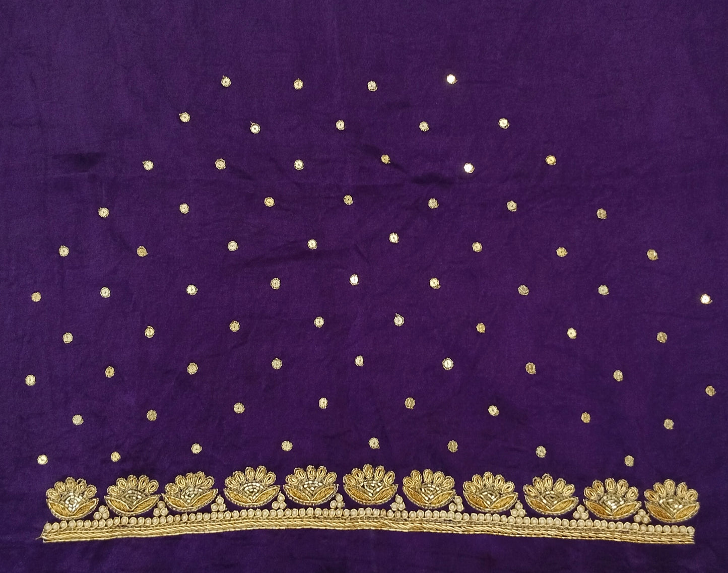 Glam Petal Elegance Blouse Piece (Purple)