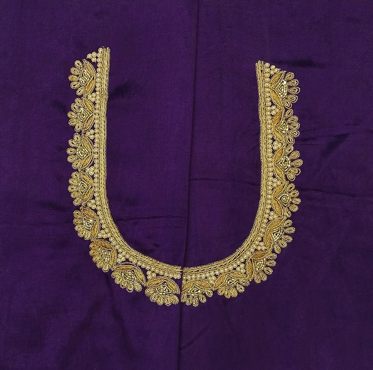 Glam Petal Elegance Blouse Piece (Purple)