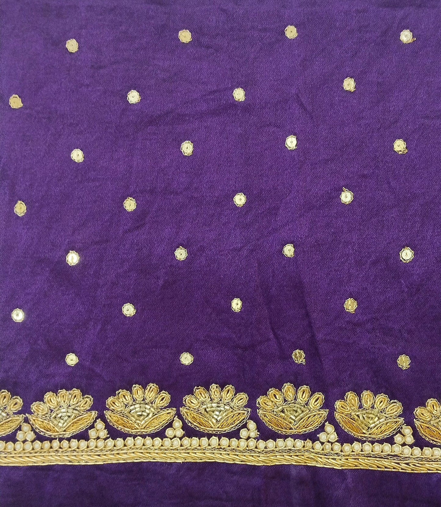 Glam Petal Elegance Blouse Piece (Purple)