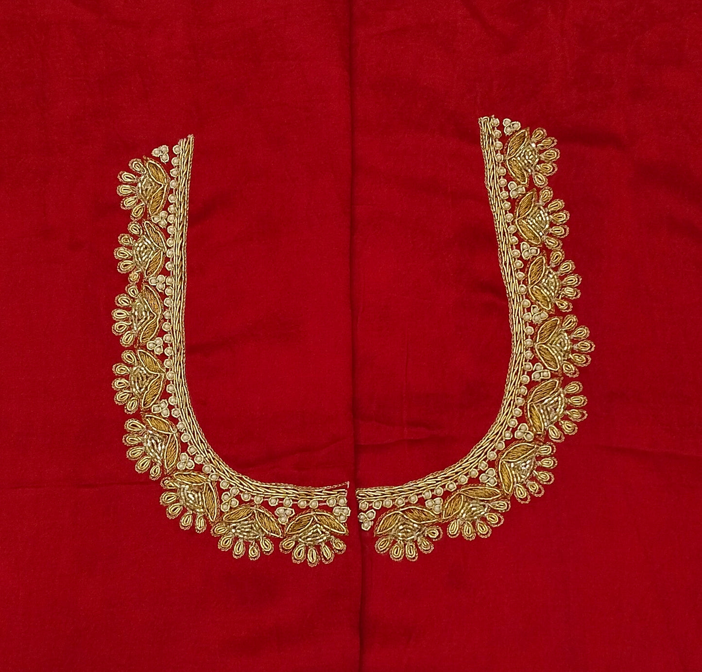 Glam Petal Elegance Blouse Piece (Maroon)