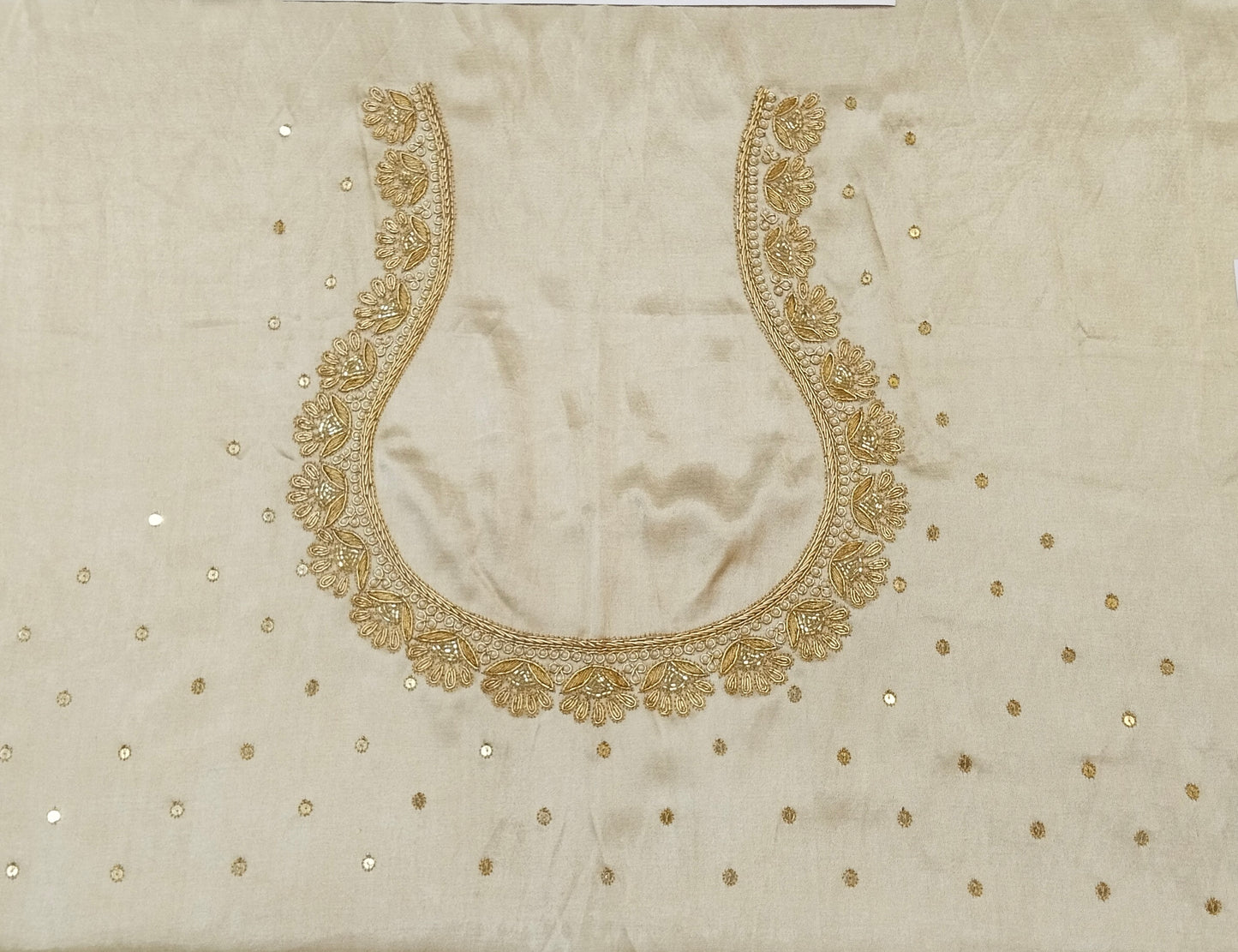 Glam Petal Elegance Blouse Piece (Ivory)