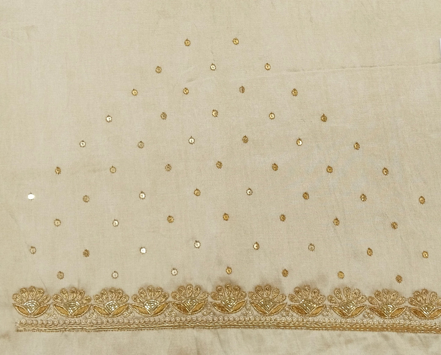 Glam Petal Elegance Blouse Piece (Ivory)