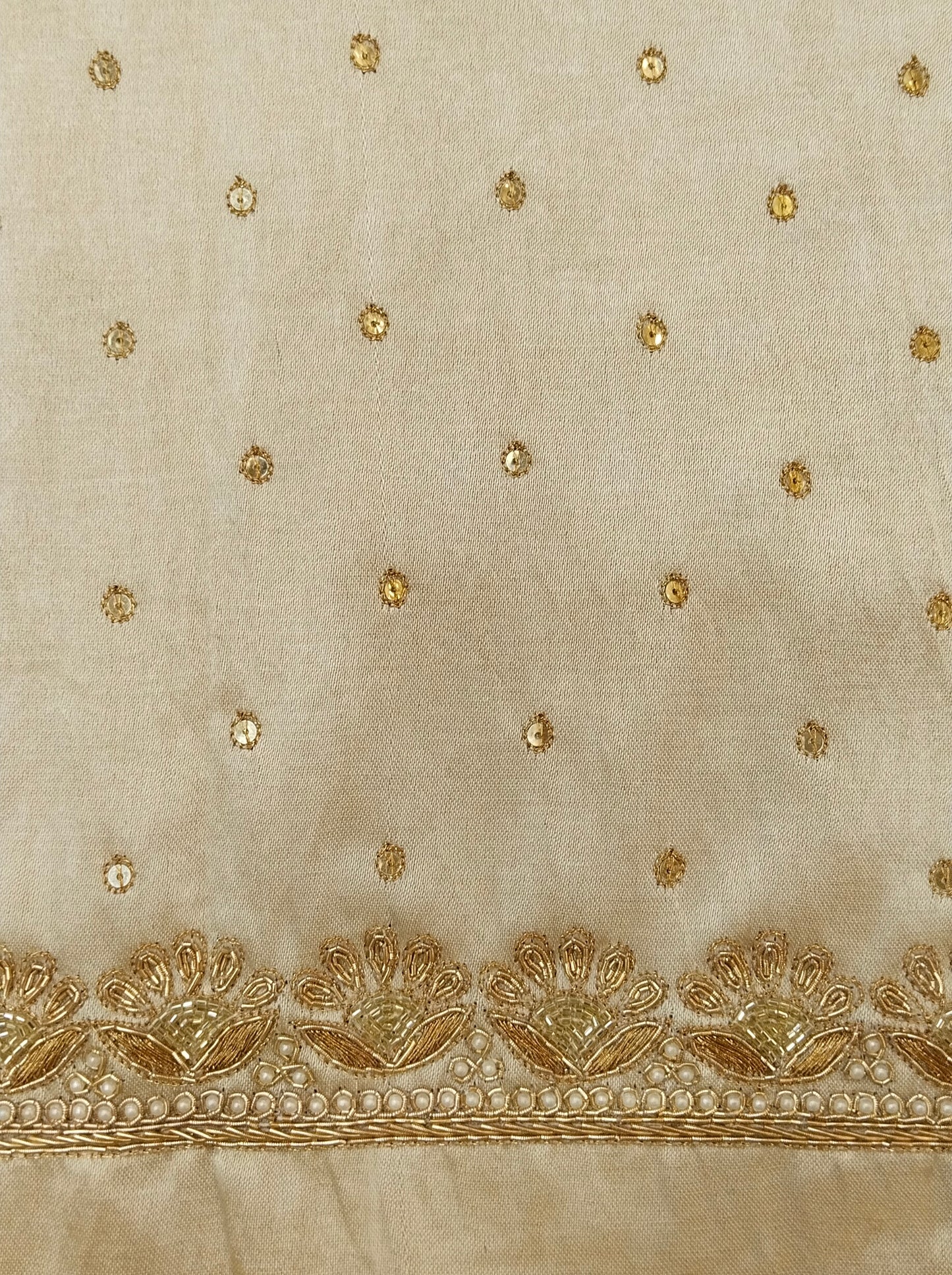 Glam Petal Elegance Blouse Piece (Ivory)