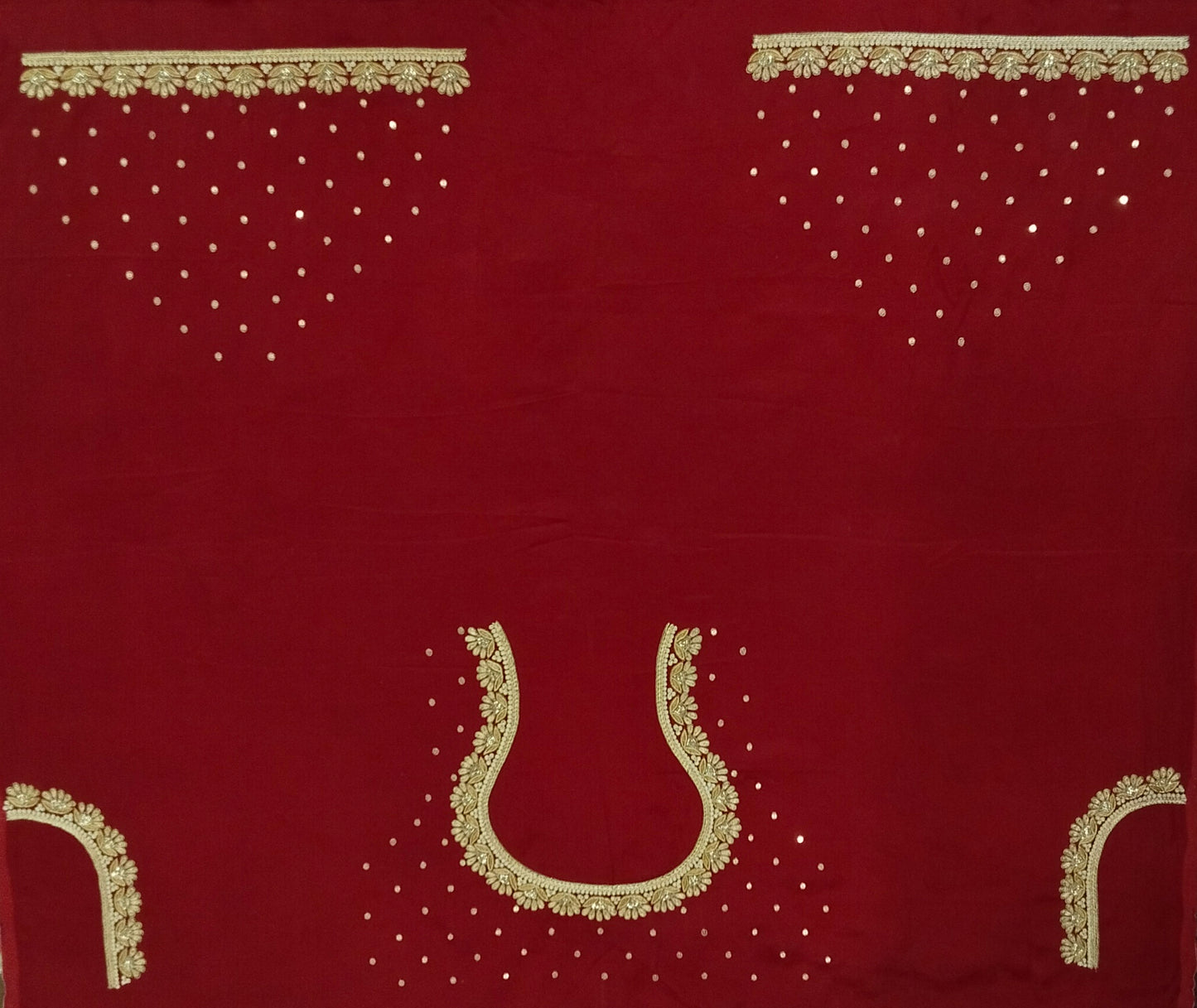 Glam Petal Elegance Blouse Piece (Dark Maroon)