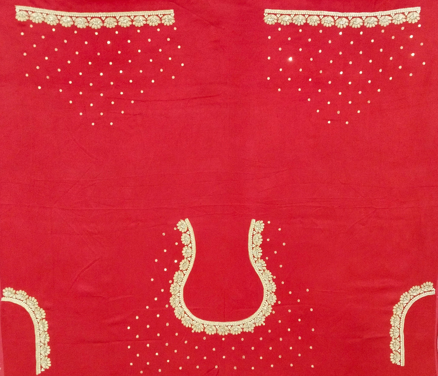 Glam Petal Elegance Blouse Piece (Red)