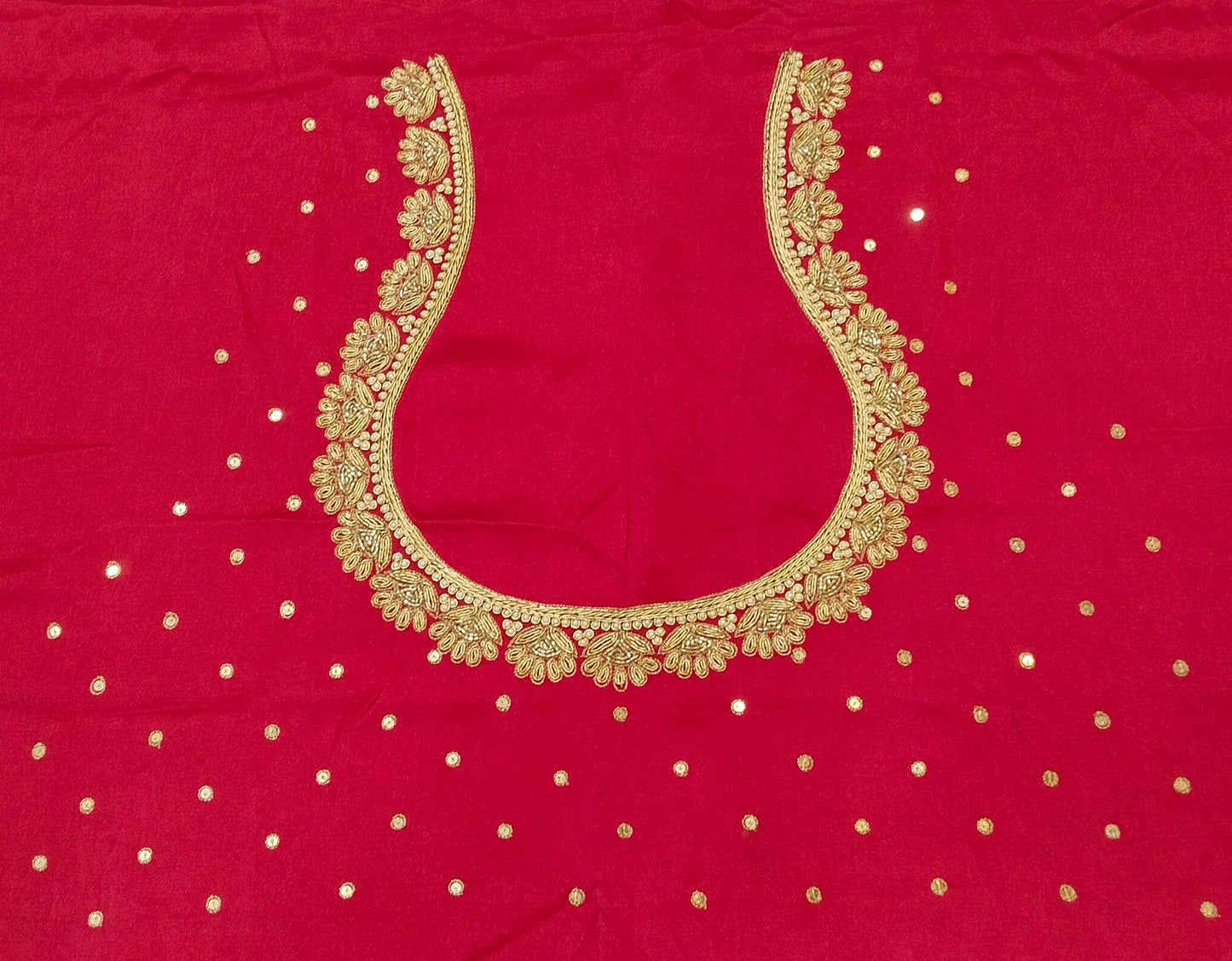 Glam Petal Elegance Blouse Piece (Red)