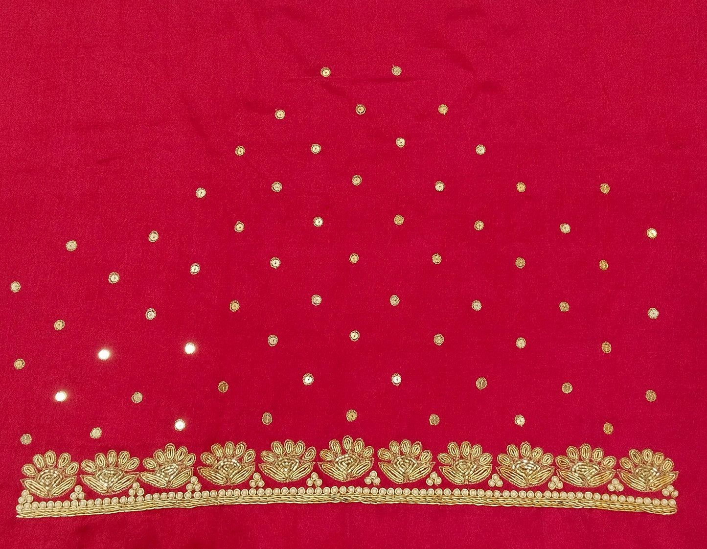 Glam Petal Elegance Blouse Piece (Red)