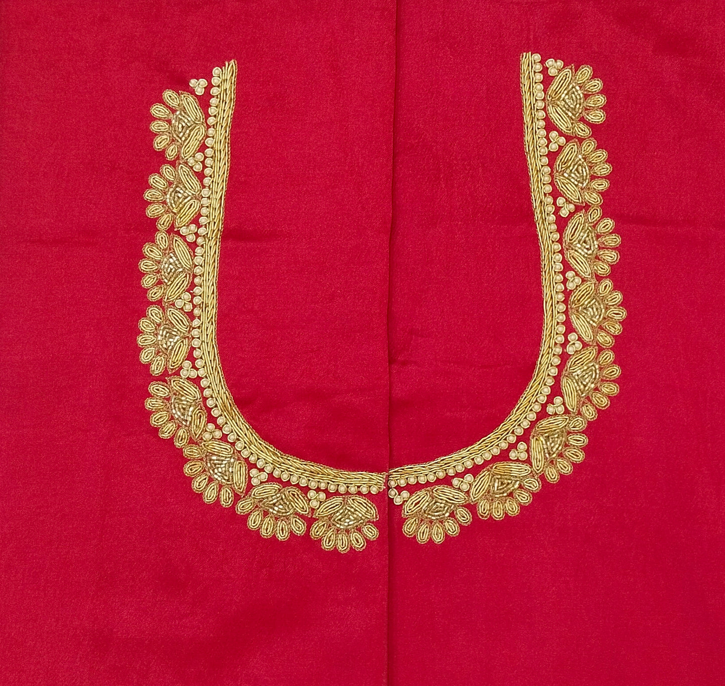 Glam Petal Elegance Blouse Piece (Red)