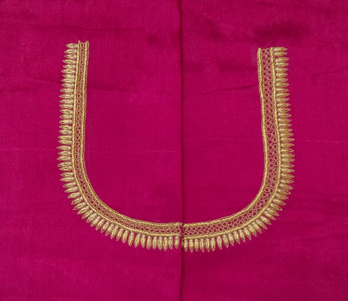 The Elephant Motif Blouse Piece (Dark Pink)