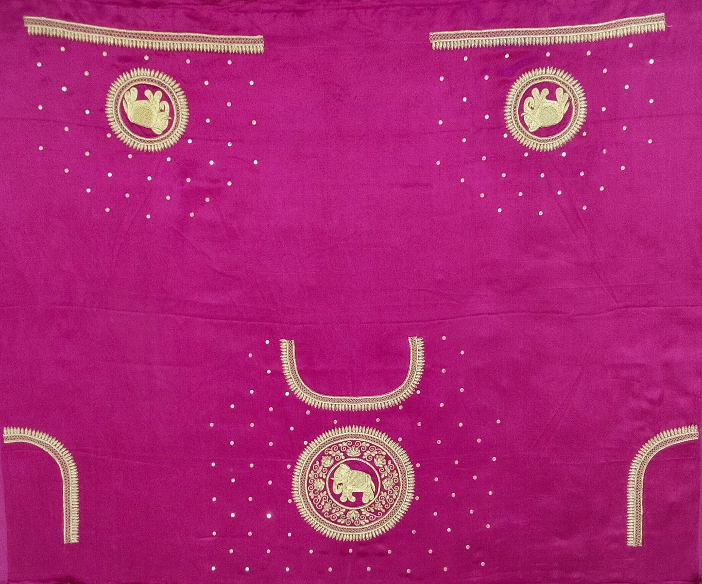 The Elephant Motif Blouse Piece (Magenta)