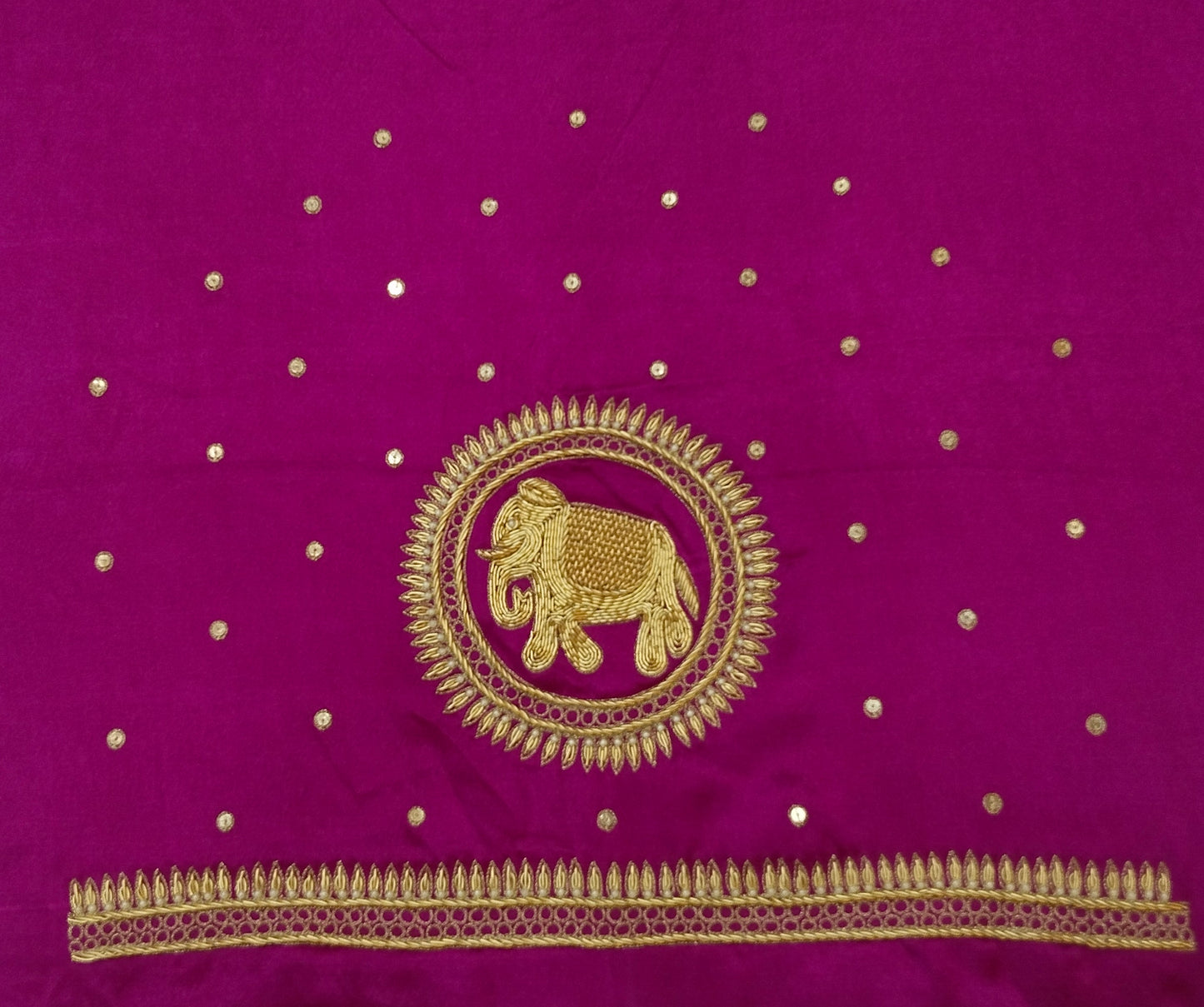 The Elephant Motif Blouse Piece (Magenta)