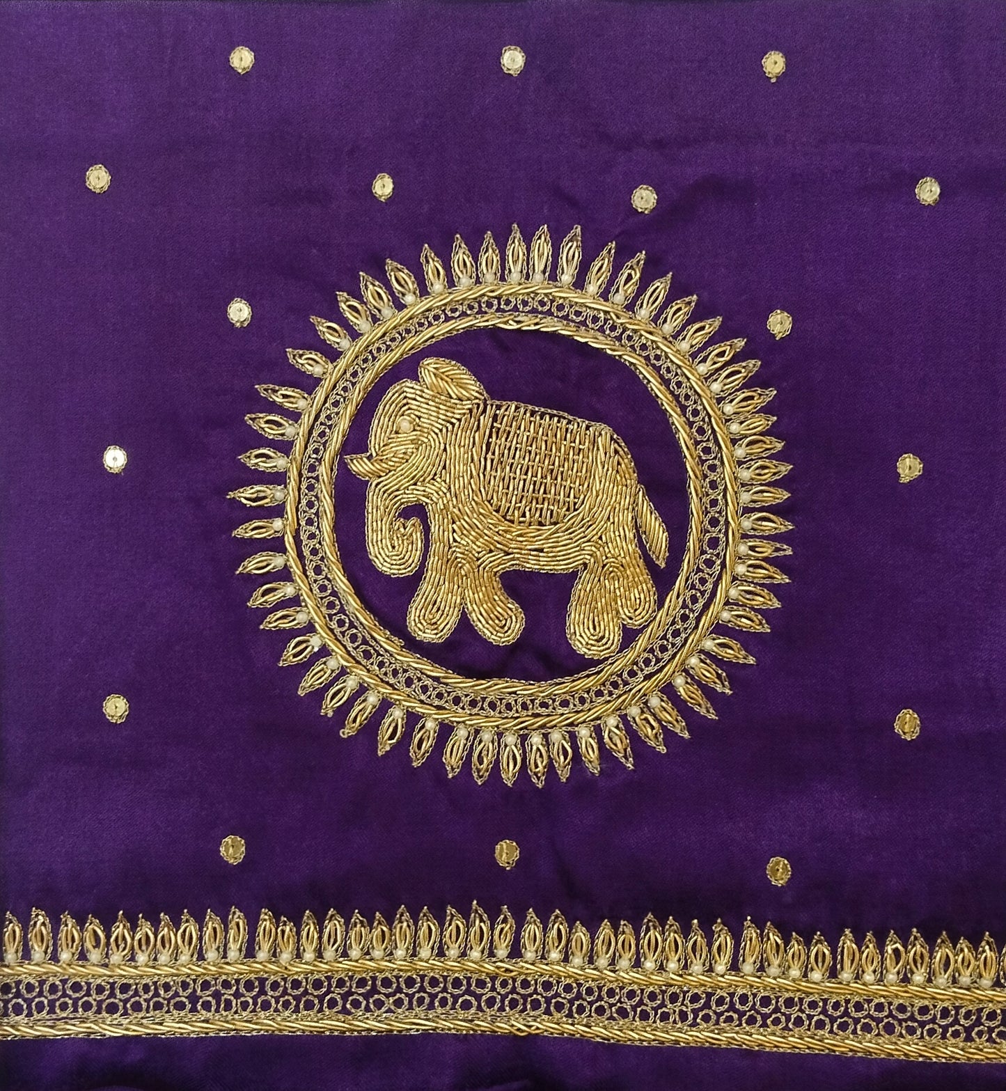 The Elephant Motif Blouse Piece (Purple)
