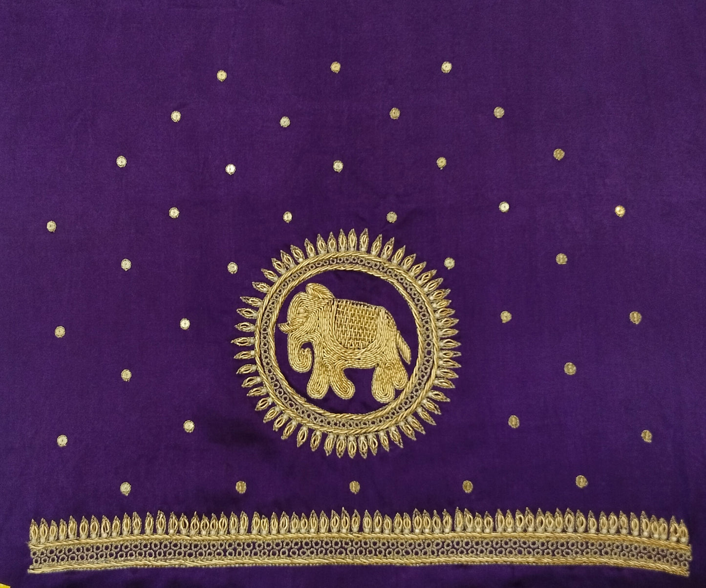 The Elephant Motif Blouse Piece (Purple)