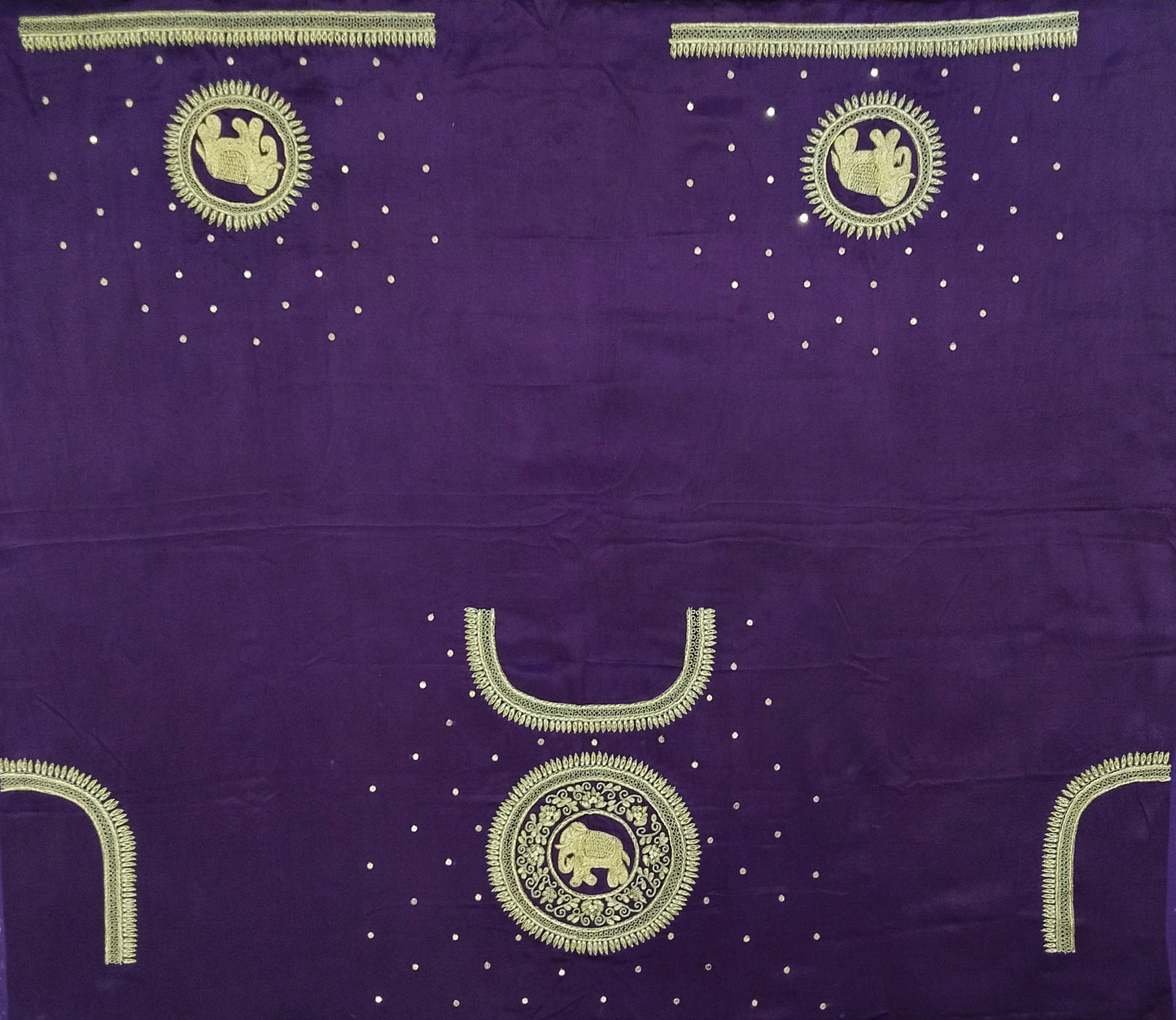 The Elephant Motif Blouse Piece (Purple)