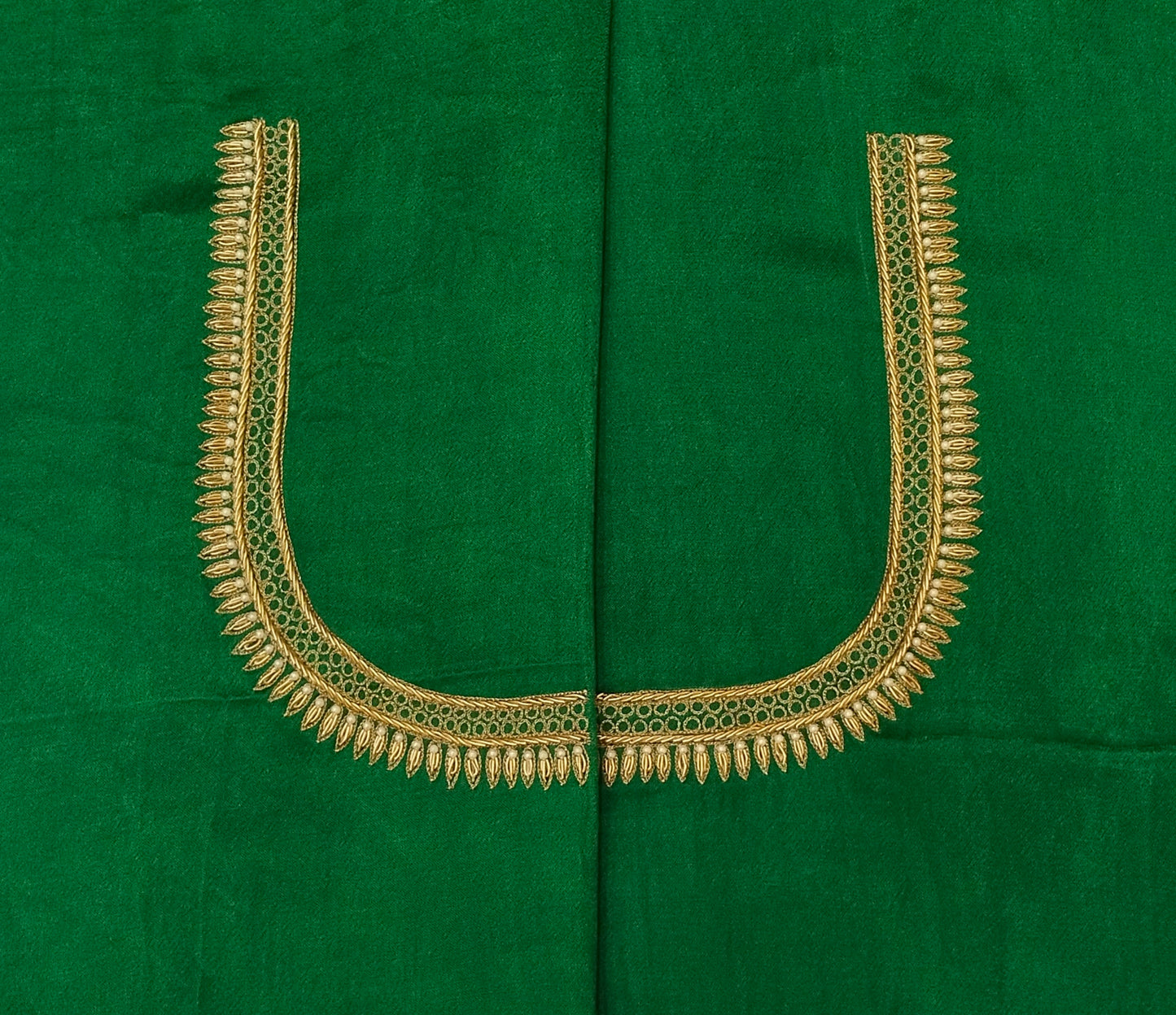 The Elephant Motif Blouse Piece (Green)