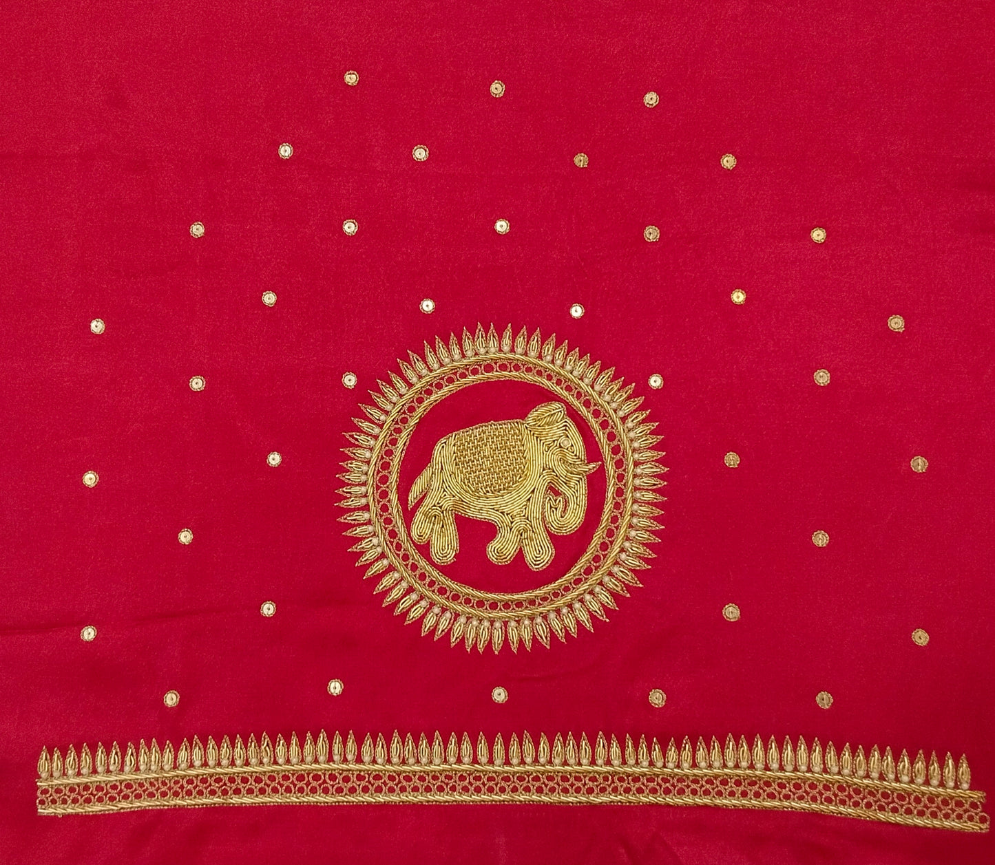 The Elephant Motif Blouse Piece (Red)