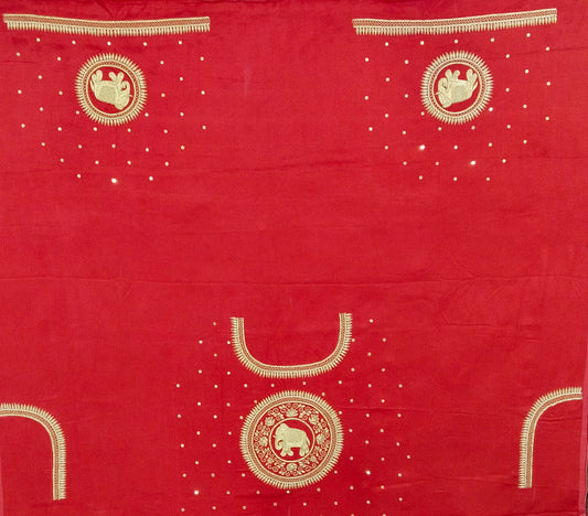 The Elephant Motif Blouse Piece (Red)