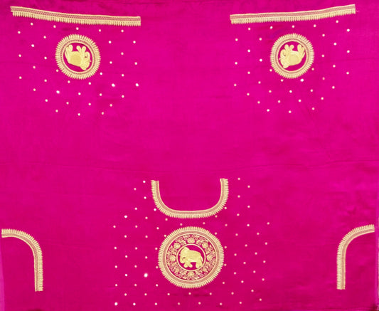 The Elephant Motif Blouse Piece (Pink)