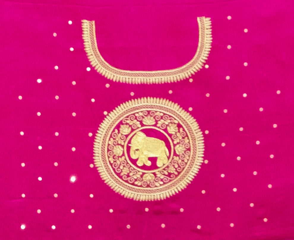 The Elephant Motif Blouse Piece (Pink)
