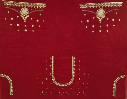 Sun Glory Heritage Blouse Piece (Maroon)