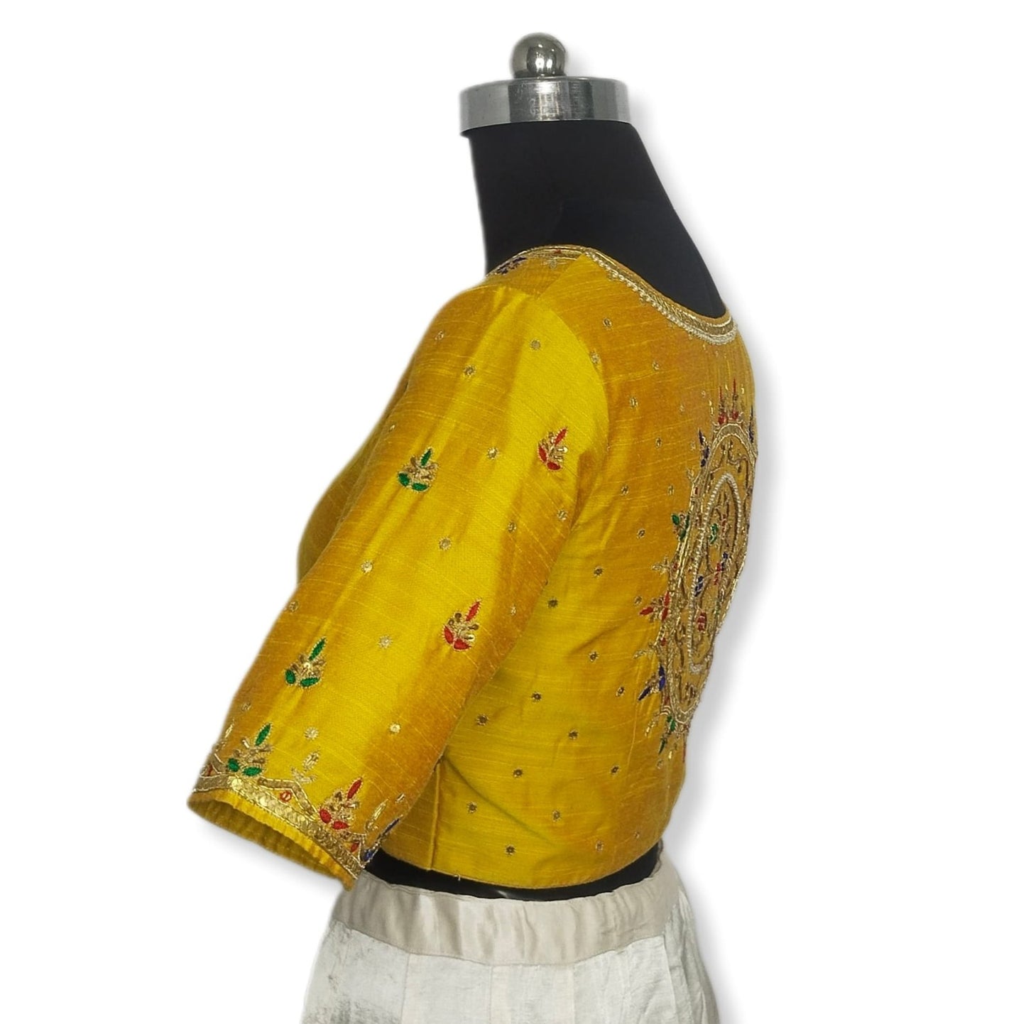 Ethnic Elegance Mandala Butta Blouse (Mustard Yellow)