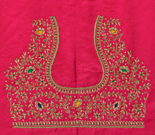 ForestFlair Zardozi Blouse (Pink)