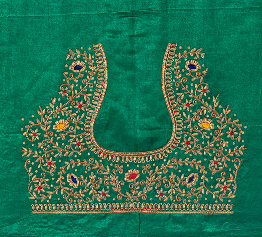 ForestFlair Zardozi Blouse (Green)