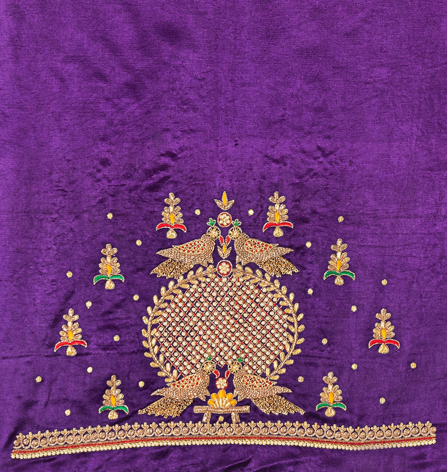 Regal Mandala Zardozi Blouse Piece – Parrot Edition