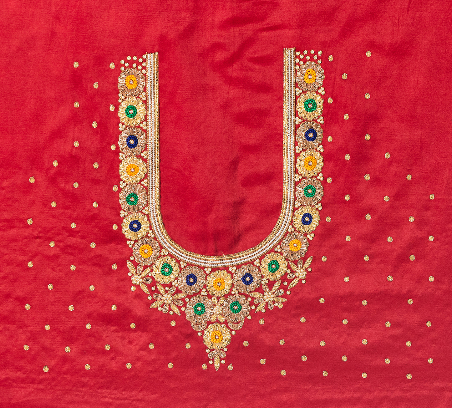 Royal Threads – Resham Zardozi Blouse pis. (Red)