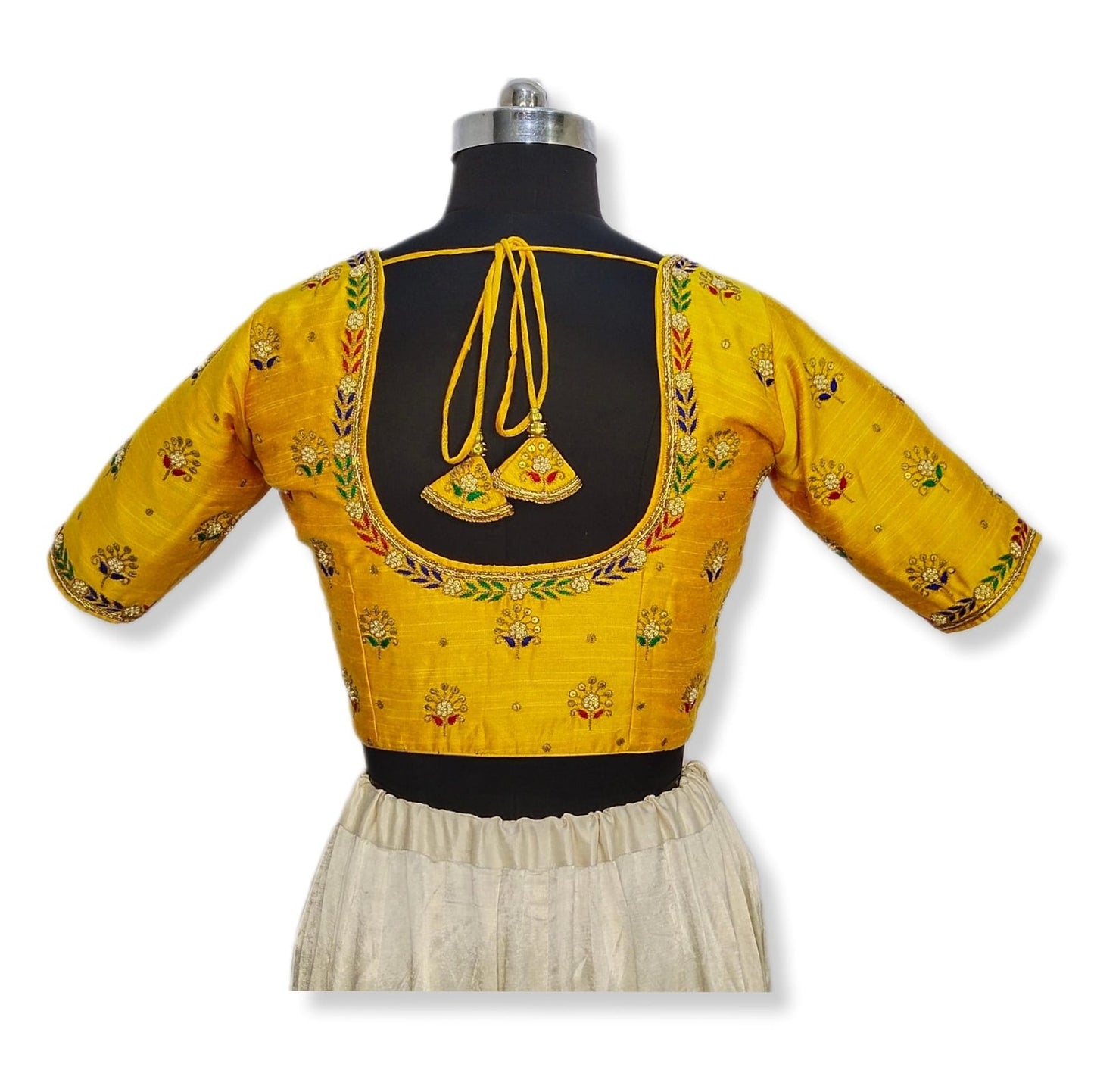 Heritage Blouse – Zardozi Embroidered with Round cut Design