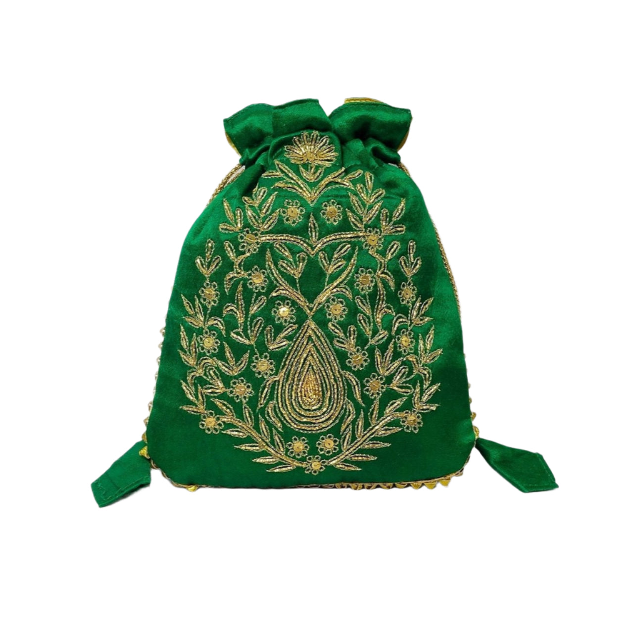 Beautiful Zardozi  Work Potli Batwa (Green)