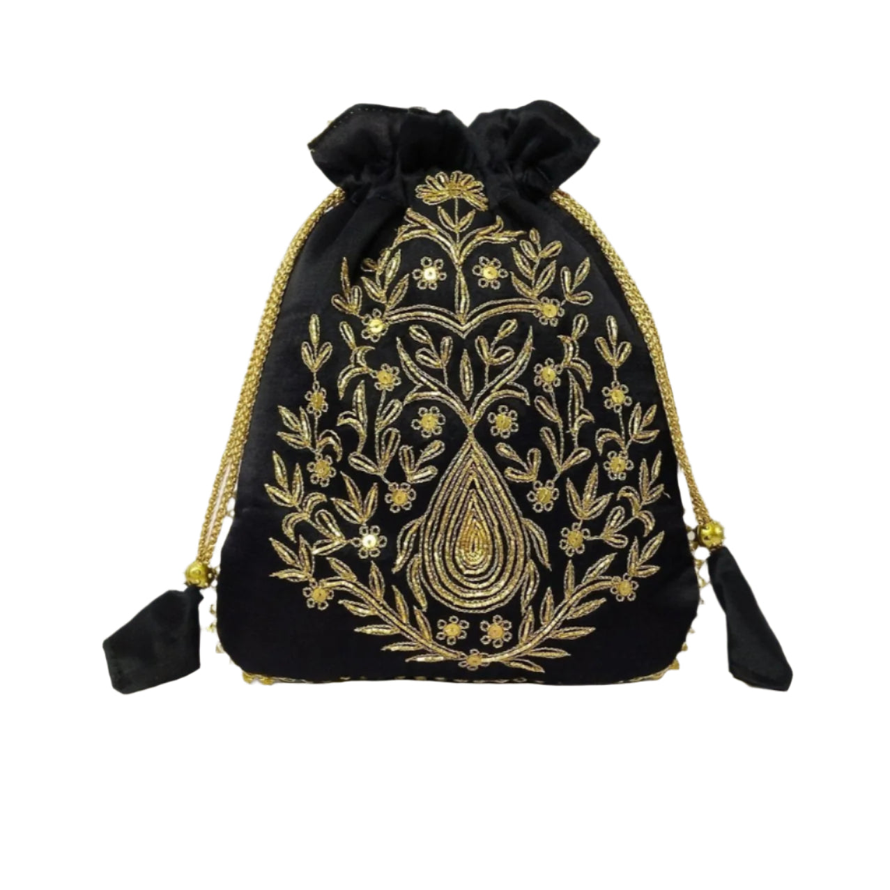 Beautiful Zardozi  Work Potli Batwa (Black)