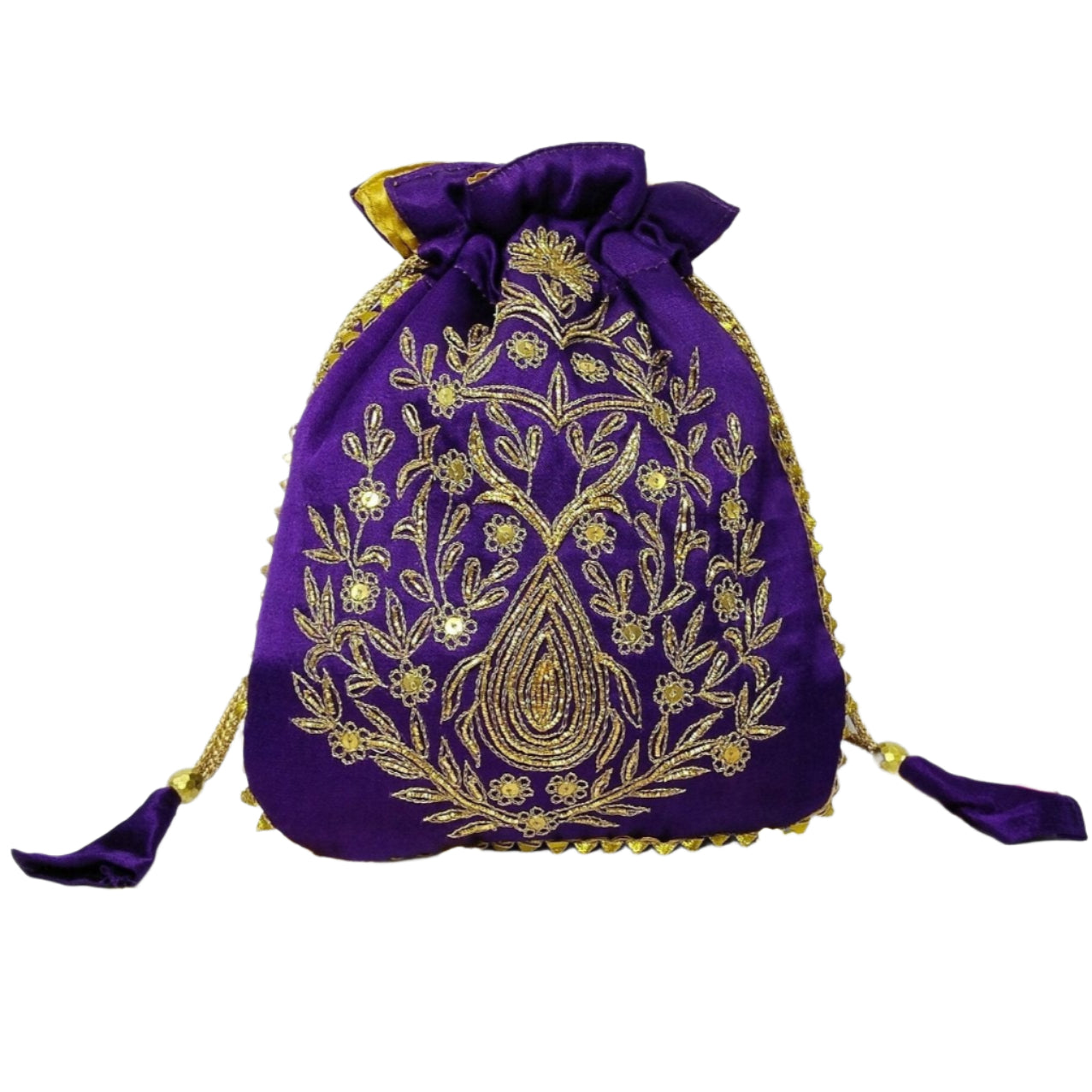 Beautiful Zardozi  Work Potli Batwa (Purple)