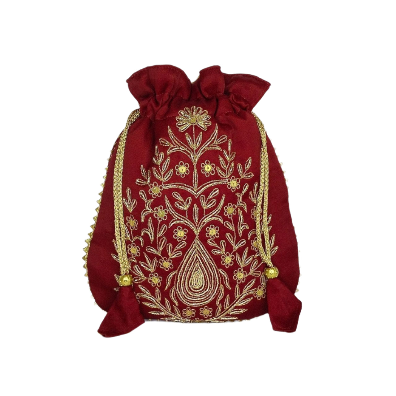 Beautiful Zardozi  Work Potli Batwa (Maroon)