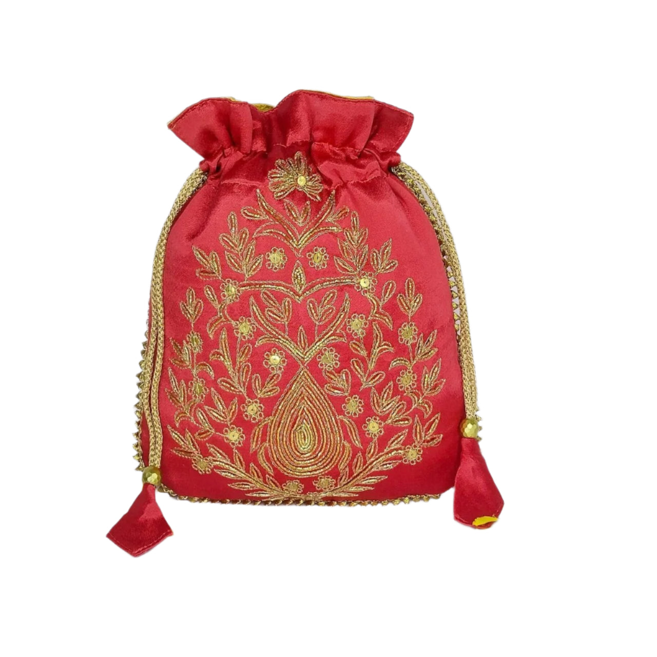 Beautiful Zardozi  Work Potli Batwa (Red)